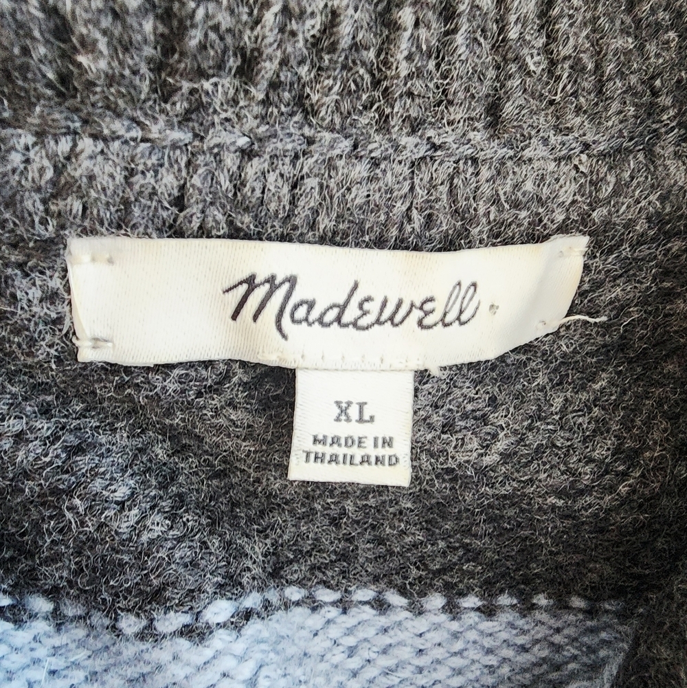 MADEWELL RUGBY UNISEX STRIPES POLO SWEATER EUC WOOL & ALPACA BLEND SIZE XL - Picture 5 of 15